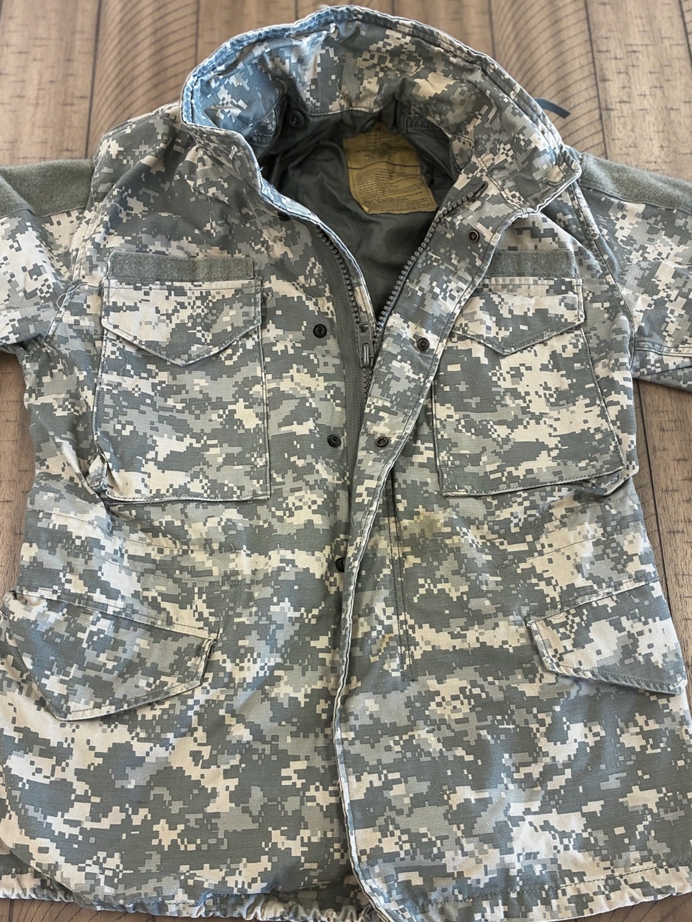 U.S Military issue Style Digital Camo Field Jacket -measurement in photos